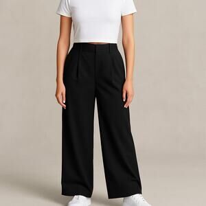 A New Day Black Wide Leg Trouser Pants Women’s Size 10